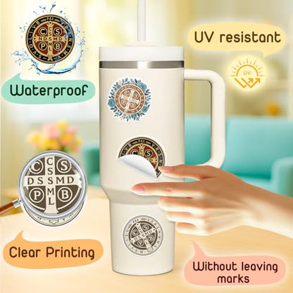 4 Pcs Christian Stickers - Cross Faith Waterproof Vinyl Stickers - color: Christian Cross Stickers