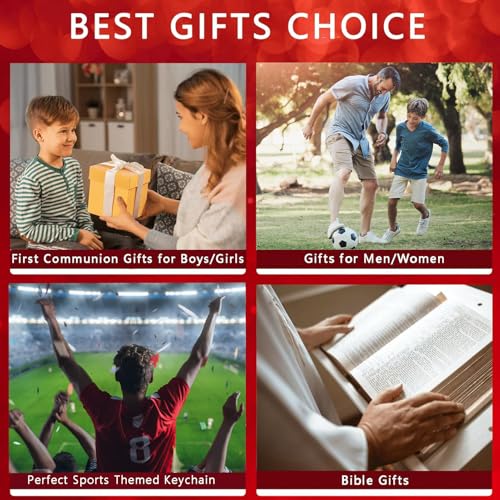 Football/Baseball/Soccer/Basketball Cross Keychain for Men Sport Gifts - color: Black, style: Baseball-joshua 1:9