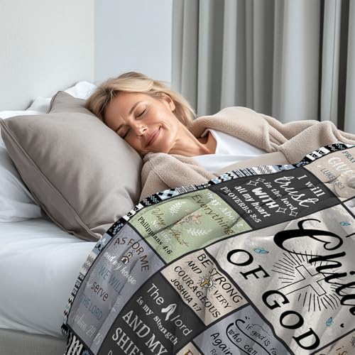 CIUGOIG Christian Gifts for Women & Men - 50"X60" I Am a Child of God Blankets - Inspirational Religious Birthday Catholic Spiritual Gifts Faith Based Gift - Christian Throws - color: Christian-grey, size: 50"x60"