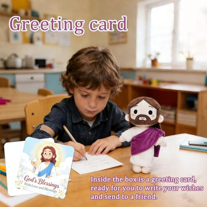 Jesus Plush Doll Jesus Stuffed Bible Doll Christian Plushie Gifts for Easter Christmas Church Religious Gifts for Kids Adults(Purple) - color: Purple