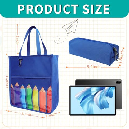 Kids Cute Tote Bags for Boys Girls Ages 4-16,Handbags with Pencil Case, Book Tote Bags with Zipper for School and Playtime (crayon) - color: Crayon