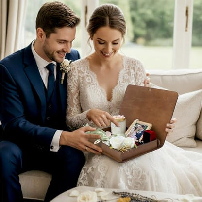 Amyhill Mr and Mrs Wedding Keepsake Box with Lid Heart Lock 11.4x9.5x1.8 in