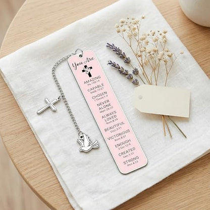 Bible Bookmarks for Women Baptism Gifts for Teen Girls Christian Back to School Gift for Daughter Confirmation Bookmark for Teen Girl Faith Based Birthday Christmas Stocking Stuffers