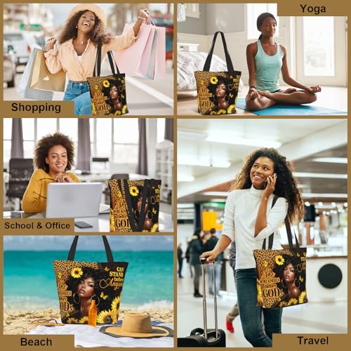 Bible Tote Bags For Women Religious Church Bag Christian Tote Bags Inspirational For Women Organizer Christian Gift - color: African Women