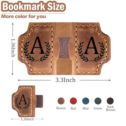 Custom Magnetic Bookmarks with Pen Holder, Personalized 26 Letters Name Initial Leather Bookmark, Leather Book Mark for Men Women Teachers, Readers Book Lovers Gifts (Purple, Q) - color: Purple, size: Q