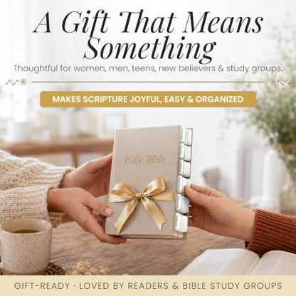 90 Christian Bible Tabs for Women, Men, and Kids - White Floral - color: White Floral