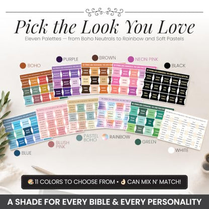 90 Christian Bible Tabs for Women, Men, and Kids - Black Version - color: Black