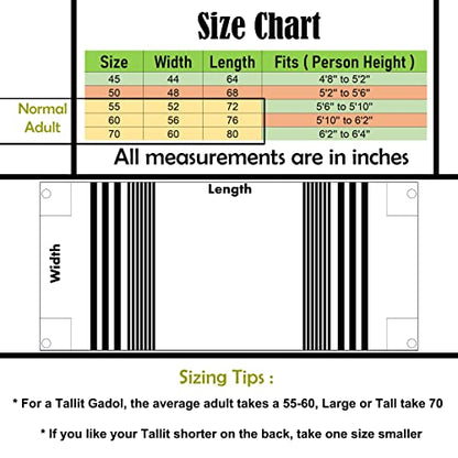 A supervised kosher Tallit Gadol Prayer Shawl from Israel,Wedding Model Diamond,Non-Slip.Wash and Iron easily. - color: With Black Stripes, size: Size 60 - 75 x 55 Inch