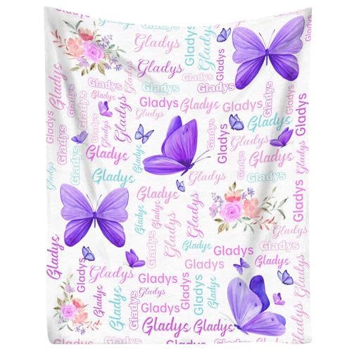 Customized Butterfly Baby Blanket - Personalized Soft Fleece Bed Throw for Toddlers, Newborns, Girls & Boys - Birthday & Christmas - color: Design10