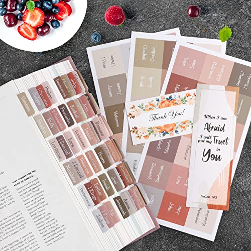 Earth Tone Bible tabs,Polyvinyl Chloride (PVC), Large Print Laminated tabs for Women and Men, Easy to Read, Apply, Journaling Tabs