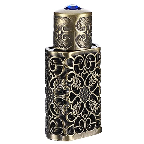 Beavorty 3Ml Hollow Engraved Metal Perfume Oil Bottle Refillable Atomizer Spray Bottle for Travel and Essential Oil Storage - color: Green