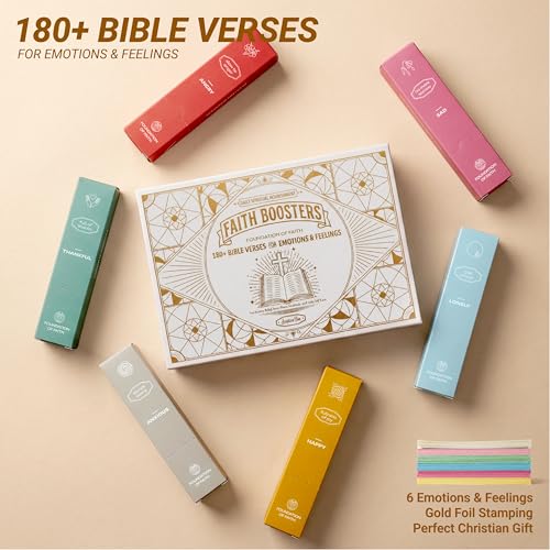 Prelady 180 Bible Verse Scripture Cards, Color-Coded for Different Emotions, Inspirational Devotional Set with Portable Box, Daily Encouragement Religious Gifts for Women