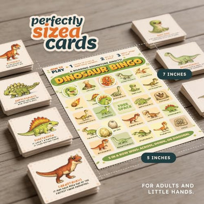 Markt Dinosaur Birthday Bingo Game for Kids, Birthday Party Games, Kids Party Games Supplies, 20 Players - color: Dinosaur Bingo