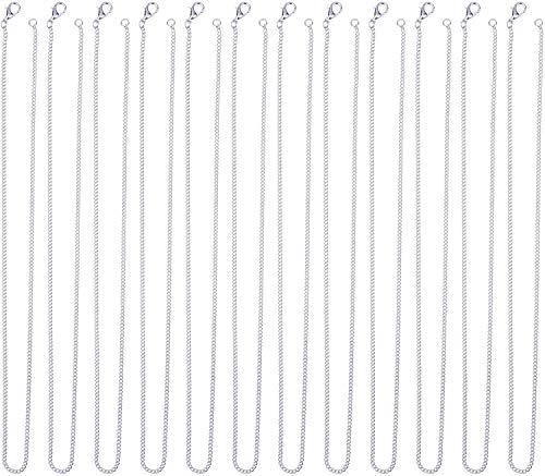 Outus 12 Pack Iron DIY Chain Necklaces Gift Silver Plated Necklace Chain with Lobster Clasp Link for Jewelry Making Supplies(24Inch) - size: 24 Inch