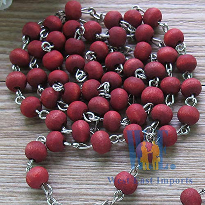 12 Pcs First Communion Favor Red Scented Rose Petal Rosary Necklace Gift