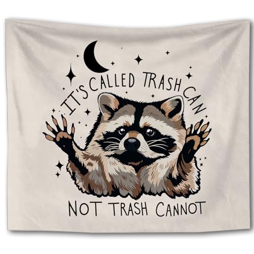 Foritho Funny Raccoon Tapestry, Humorous Raccoon Meme Witchy Tapestry Wall Hanging, Sarcastic Trash Panda Animal Wall Tapestries for Bedroom Living Room Home Decor, 50x60 Inch-02 - color: Color 03