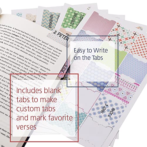 Mr. Pen- Bible Tabs, 75 Pcs, Laminated Tabs for Old & New Testament - color: Floral Design Black Writings