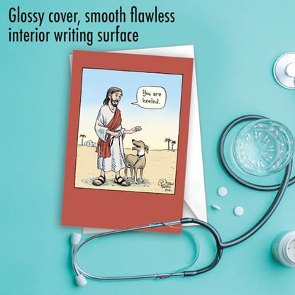NobleWorks Funny Get Well Soon Card w/Envelope You Are Heeled C6359GWG - style: You Are Heeled