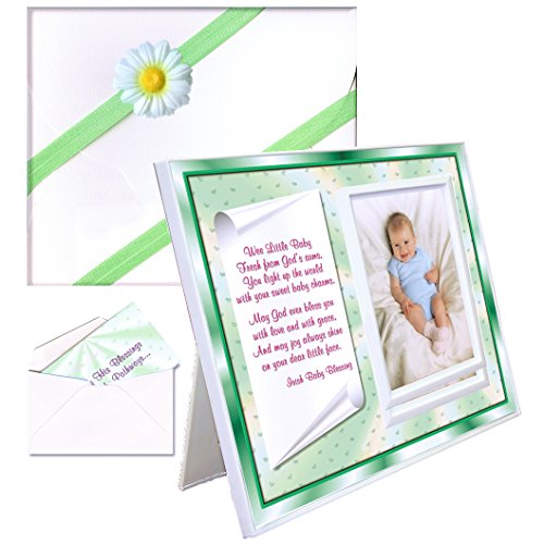 Irish Baby Blessing Picture Frame Keepsake – Traditional Christian Blessing Gift from Grandparents – Holds 3.5x5 Photo - color: Irish Baby Blessing