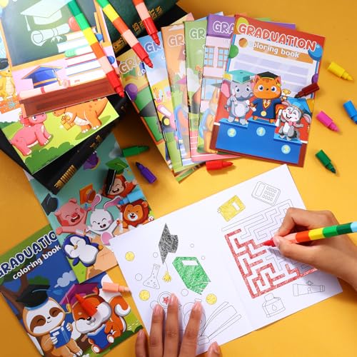 BenLouis 60Pcs Graduation Mini Coloring Books Bulk for Kids Party Favors - style: Graduation