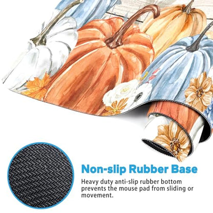 Britimes Large Mouse Pad, Mouse Pad, 31.5 x 15.7 Inch, Pumpkin Blue Orange - color: Fall Pumpkin