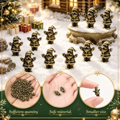 Civaner 50 Mini Brass Santa Claus Figurines, Tiny Christmas Decor - style: Santa Claus