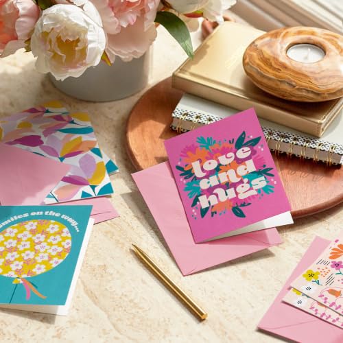 Hallmark Thinking of You Cards, Assorted 16-Pack (Modern Flowers)