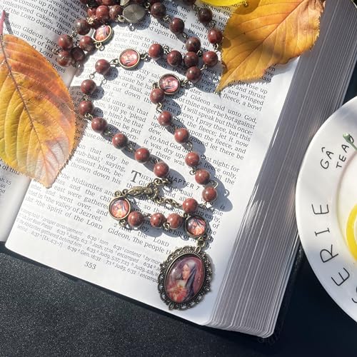 Seven Sorrows of Mary Rosary Chaplet 8mm Agate Beads Catholic Jewelry Necklace for Women Men - color: style 2