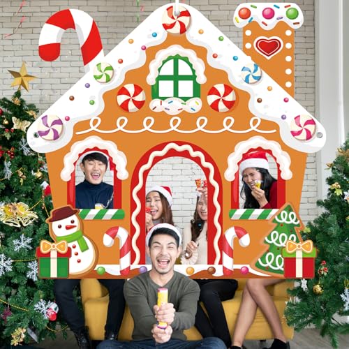 WovWeave Gingerbread House Photo Backdrop Selfie Frame 71 X 65 Inch - style: Gingerbread House