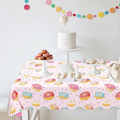 3Pcs Donut Tablecloth, Disposable Donut Party Decorations - color: Donut