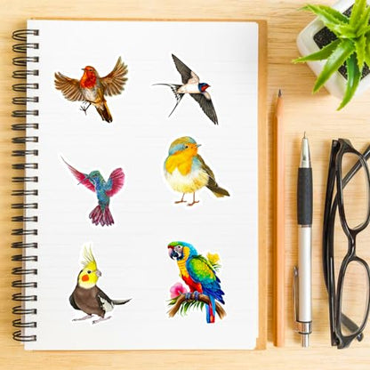 DothRayan 100 Pcs Birds Stickers Cute Bird Animals Stickers, Vinyl Waterproof Birds Sticker for Kids Teen Water Bottles Laptop Luggage Phone Skateboard Computer Refrigerators - color: Bird