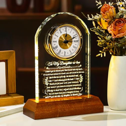 Arikyrist Glass Clock Daughter in Law Gifts from Mother-in-Law - color: Daughter-in-law