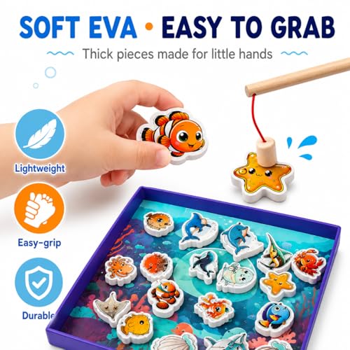TRAVOFUN Magnetic Fishing Game | Travel Toys for Toddlers 3-5 - style: Fishing Game