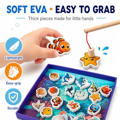TRAVOFUN Magnetic Fishing Game | Travel Toys for Toddlers 3-5 - style: Fishing Game