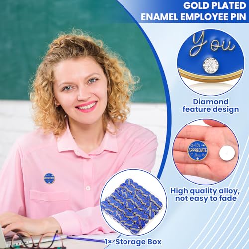 Ceenna 50 Pcs Employee of the Month Star Lapel Pins, We Appreciate You - style: We Appreciate You