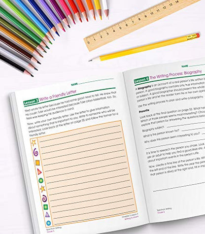 Spectrum Grade 4 Writing Workbooks, Ages 9 to 10, Creative Writing, Story Writing, Opinion, and Informative Writing Practice, 4th Grade Writing Book for Kids