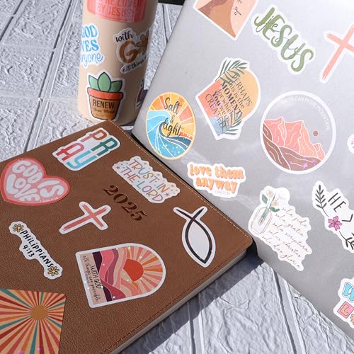 123 PCS Christian Bible Verse Stickers by Puraesla – Scripture Inspiring Journaling & Religious Study Decals for Water Bottles, Laptops, Notebooks – Vinyl Waterproof