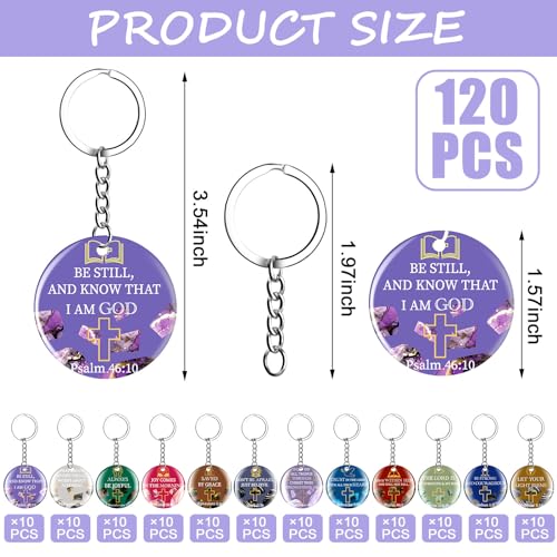 Janmercy 120 Pcs Acrylic Christian Keychain Bulk for Women - style: Classic
