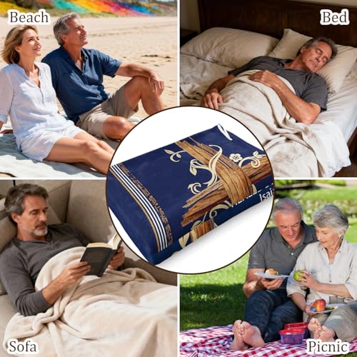 Christian Gifts for Men, Pastor Gifts - Blanket with Bible Verse 60"x50" - size: Christian Men