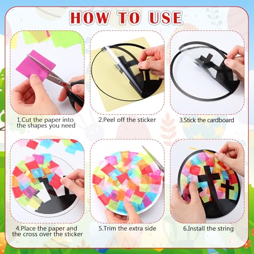 Eersida 32 Pcs Easter B Suncatcher Craft Kit Stained Glass DIY - style: Easter B