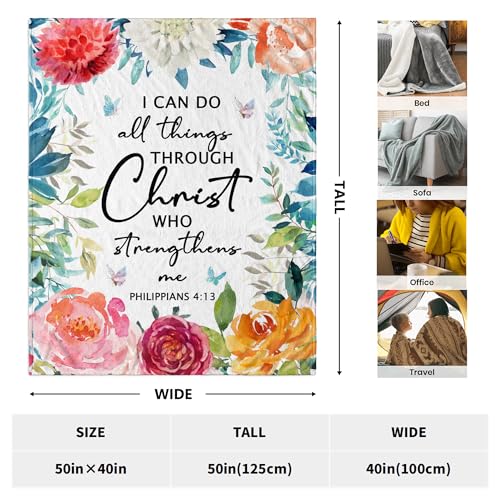 CUJUYO Christian Gifts for Women, Christian Birthday Gifts Blanket 50"x40" - size: 50"x40"