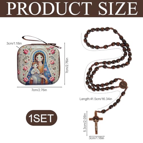Catholic Rosary Beads, Rosarios Cross Pendant Decorative Prayer Box - color: Style-1