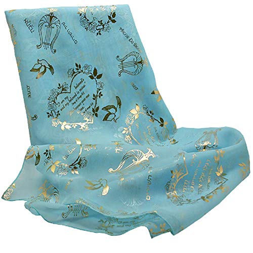 Biblical World My Beloved Scripture Scarf For Woman, 100% Polyester 20 x 60 inches - color: Sky Blue