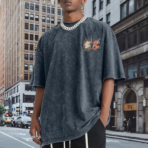 Christian Jesus Shirts for Men Faith God YHWH Shirt Bible Verse Religious Tshirts Oversized Graphic Vintage T-Shirts - color: Denim Blue, size: Small