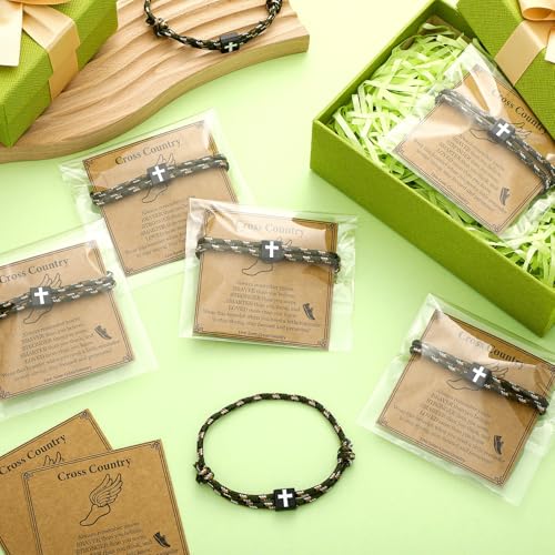 Tondiamo Cross Country Gift Bulk Runners Christian Cross Bracelets