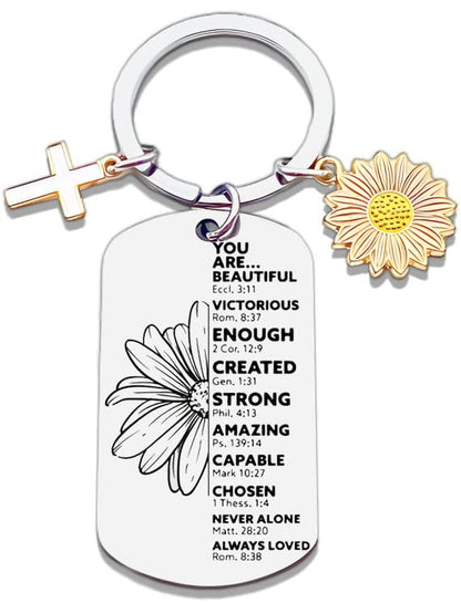 Christian Gifts for Women Friends Inspirational Religious Keychain for Teen Girls Women Catholic Confirmation Gifts Birthday Christmas Gift