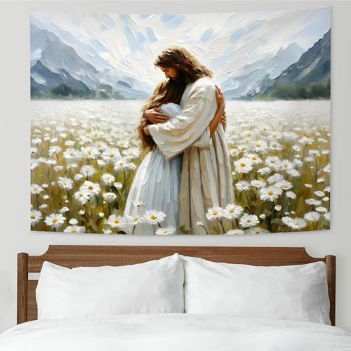 KAIOUS Christian Jesus Wall Hanging Tapestry for Women, 50x58 - color: His Love, size: 58"L x 50"W