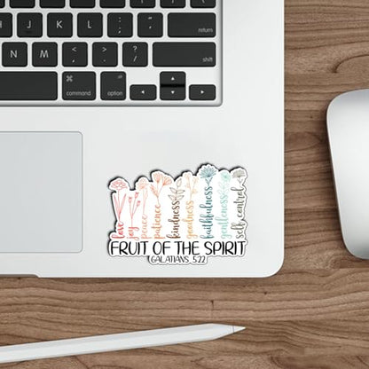 (3Pcs) Fruit of The Spirit Sticker Christian Bible Verse Vinyl Waterproof Decal with Love Joy Peace Patience Kindness Goodness Faithfulness Gentleness Self Control Gifts for Believers Size 2.3" x 3" - color: Fruit of the Spirit