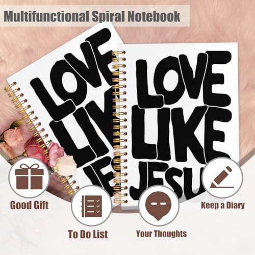 Jesus Christian Notebook, Love Like Jesus Bible Journal, Watercolor Religious Spiral Notebook Journal for Note Taking, Christian Faith Based Gifts, 5.5x8.3 Inch - color: Jesus Christian