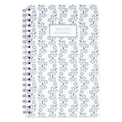 Steel Mill & Co Cute Floral Spiral Notebook Journal for Notes, 10.5" x 7.5" Prayer Journal and Church Notes Journal for Women with Durable Hardcover and 150 Pages with Prompts (Blue Floral) - color: Blue